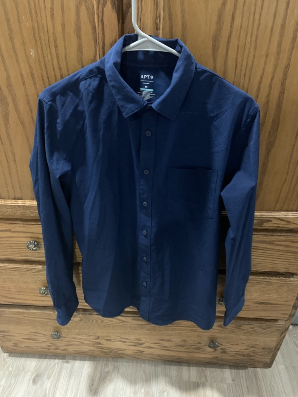 Apt. 9 Men's Dark Blue Long-Sleeve Button-Down Shirt